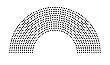 Hemicycle 721 koltuk - 12 sıra - 180 derece