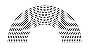 Hemicycle 723 koltuk - 12 sıra - 180 derece