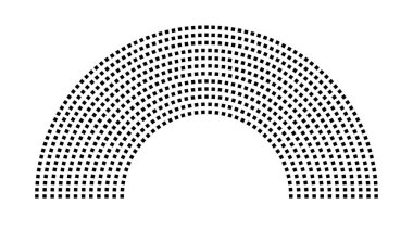 Hemicycle 724 koltuk - 12 sıra - 180 derece
