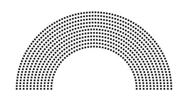 Hemicycle 732 koltuk - 11 sıra - 180 derece