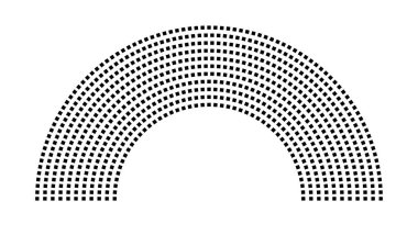 Hemicycle 729 koltuk - 11 sıra - 180 derece