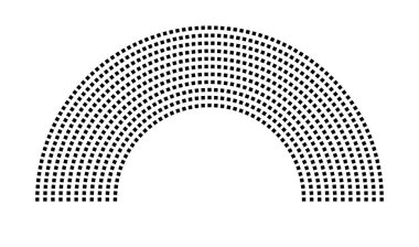 Hemicycle 728 koltuk - 11 sıra - 180 derece