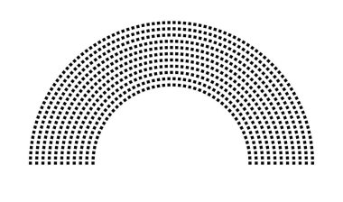 Hemicycle 736 koltuk - 11 sıra - 180 derece