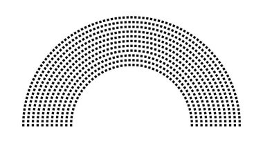 Hemicycle 738 koltuk - 11 sıra - 180 derece
