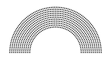 Hemicycle 742 koltuk - 11 sıra - 180 derece
