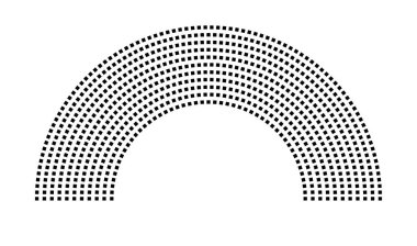 Hemicycle 743 koltuk - 11 sıra - 180 derece