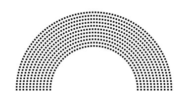 Hemicycle 744 koltuk - 11 sıra - 180 derece