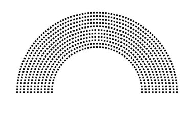 Hemicycle 745 koltuk - 11 sıra - 180 derece