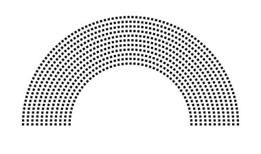 Hemicycle 746 koltuk - 11 sıra - 180 derece