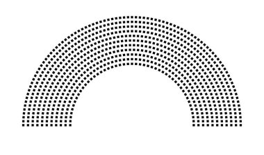 Hemicycle 747 koltuk - 11 sıra - 180 derece