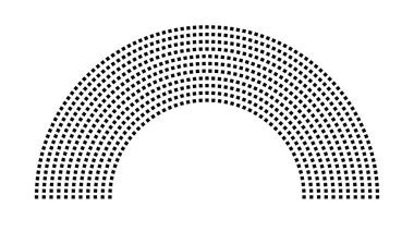 Hemicycle 748 koltuk - 11 sıra - 180 derece
