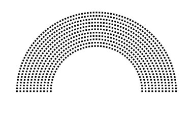 Hemicycle 753 koltuk - 11 sıra - 180 derece