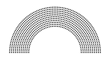 Hemicycle 757 koltuk - 11 sıra - 180 derece