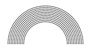 Hemicycle 758 koltuk - 11 sıra - 180 derece
