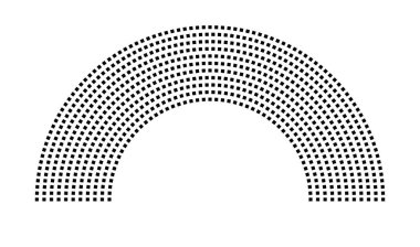 Hemicycle 759 koltuk - 11 sıra - 180 derece