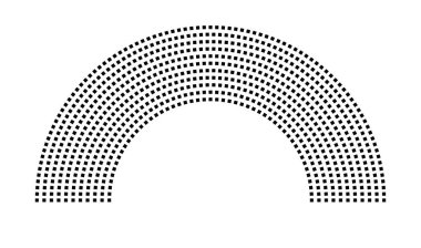 Hemicycle 761 koltuk - 11 sıra - 180 derece