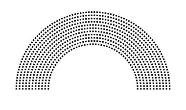 Hemicycle 760 koltuk - 11 sıra - 180 derece