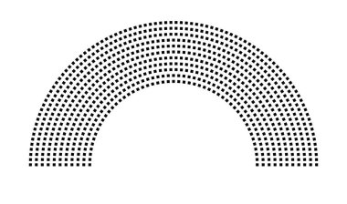 Hemicycle 763 koltuk - 11 sıra - 180 derece
