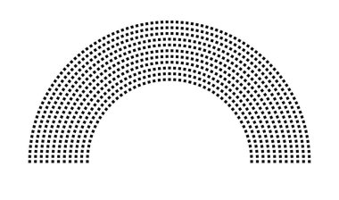 Hemicycle 765 koltuk - 11 sıra - 180 derece