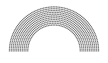 Hemicycle 766 koltuk - 11 sıra - 180 derece