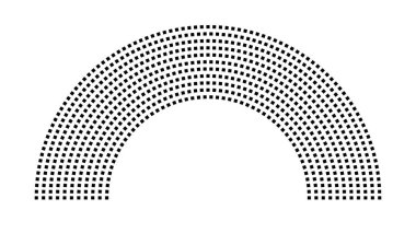 Hemicycle 767 koltuk - 11 sıra - 180 derece