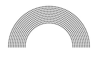Hemicycle 768 koltuk - 11 sıra - 180 derece