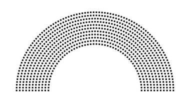 Hemicycle 771 koltuk - 11 sıra - 180 derece