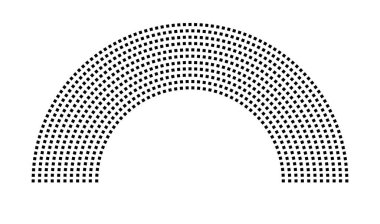 Hemicycle 772 koltuk - 11 sıra - 180 derece