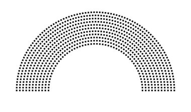 Hemicycle 773 koltuk - 11 sıra - 180 derece