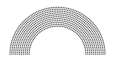 Hemicycle 774 koltuk - 11 sıra - 180 derece