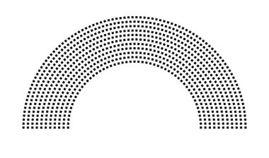 Hemicycle 775 koltuk - 11 sıra - 180 derece