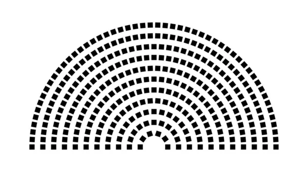 Hemicycle 322 koltuk - 11 sıra - 180 derece