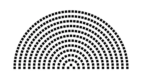Hemicycle 345 koltuk - 12 sıra - 180 derece