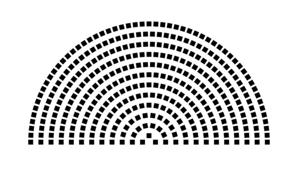 Hemicycle 348 koltuk - 12 sıra - 180 derece