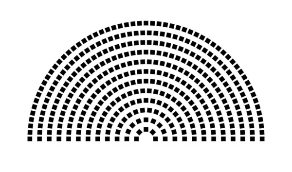 Hemicycle 371 koltuk - 12 sıra - 180 derece