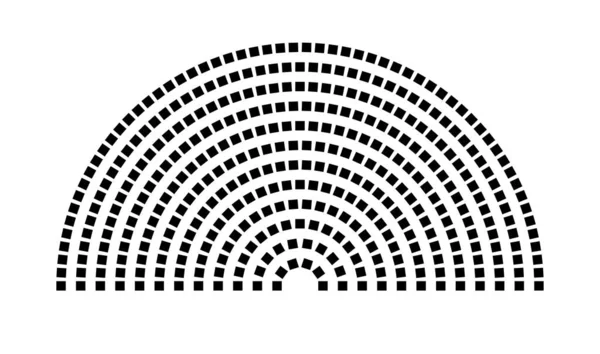 Hemicycle 383 koltuk - 12 sıra - 180 derece