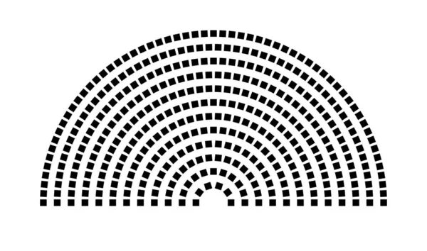 Hemicycle 389 koltuk - 12 sıra - 180 derece