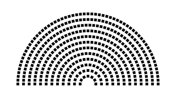 Hemicycle 396 koltuk - 12 sıra - 180 derece