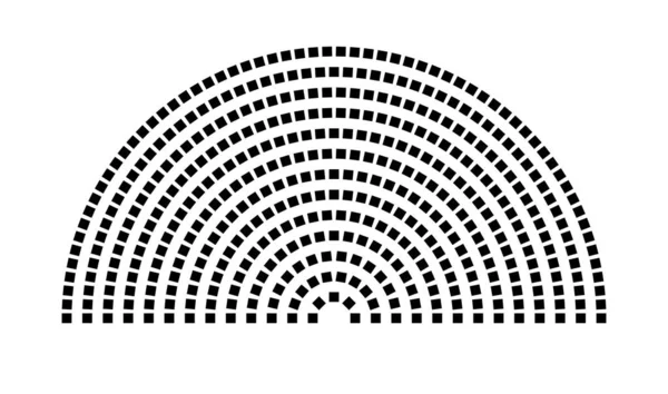 Hemicycle 434 koltuk - 13 sıra - 180 derece