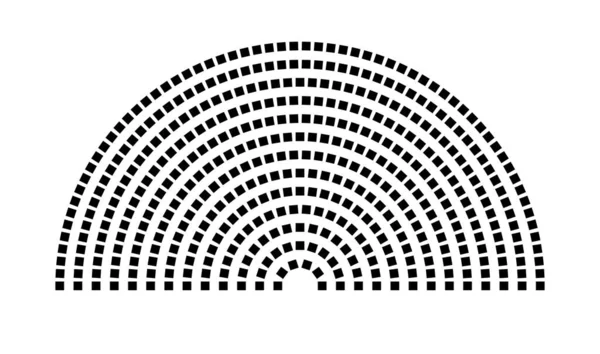 Hemicycle 444 koltuk - 13 sıra - 180 derece