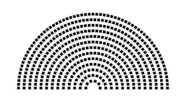 Hemicycle 447 koltuk - 13 sıra - 180 derece
