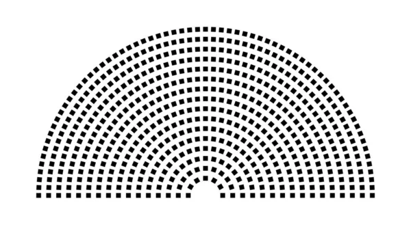 Hemicycle 592 koltuk - 16 sıra - 180 derece