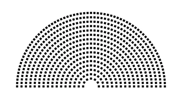 Hemicycle 594 koltuk - 16 sıra - 180 derece