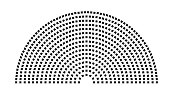 Hemicycle 595 koltuk - 16 sıra - 180 derece