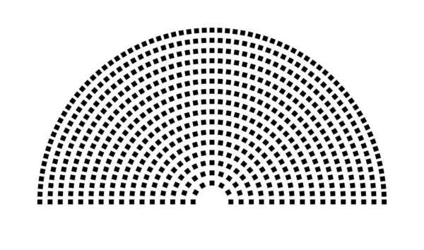 Hemicycle 596 koltuk - 16 sıra - 180 derece