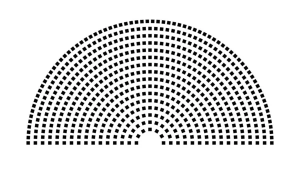 Hemicycle 597 koltuk - 16 sıra - 180 derece