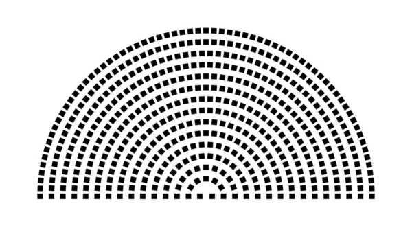 Hemicycle 508 koltuklar - 15 sıra - 180 derece