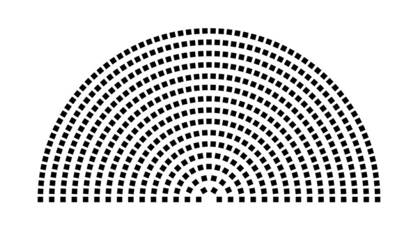 Hemicycle 524 koltuk - 15 sıra - 180 derece