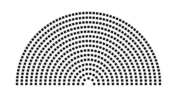 Hemicycle 536 koltuk - 15 sıra - 180 derece