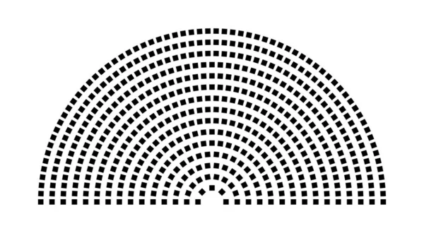 Hemicycle 538 koltuk - 15 sıra - 180 derece